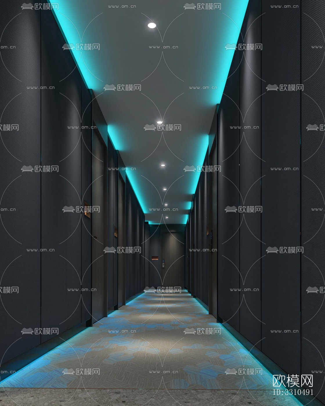 现代酒店民宿效果图下载（渲染图3）