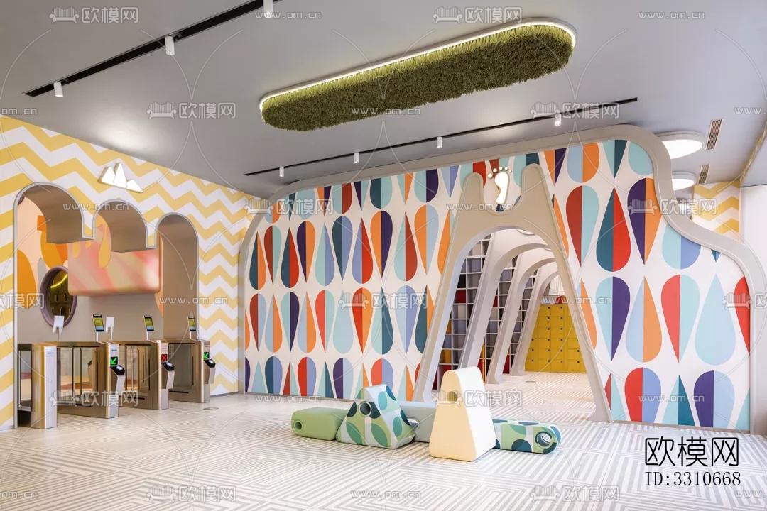 现代儿童游乐效果图下载（渲染图1）