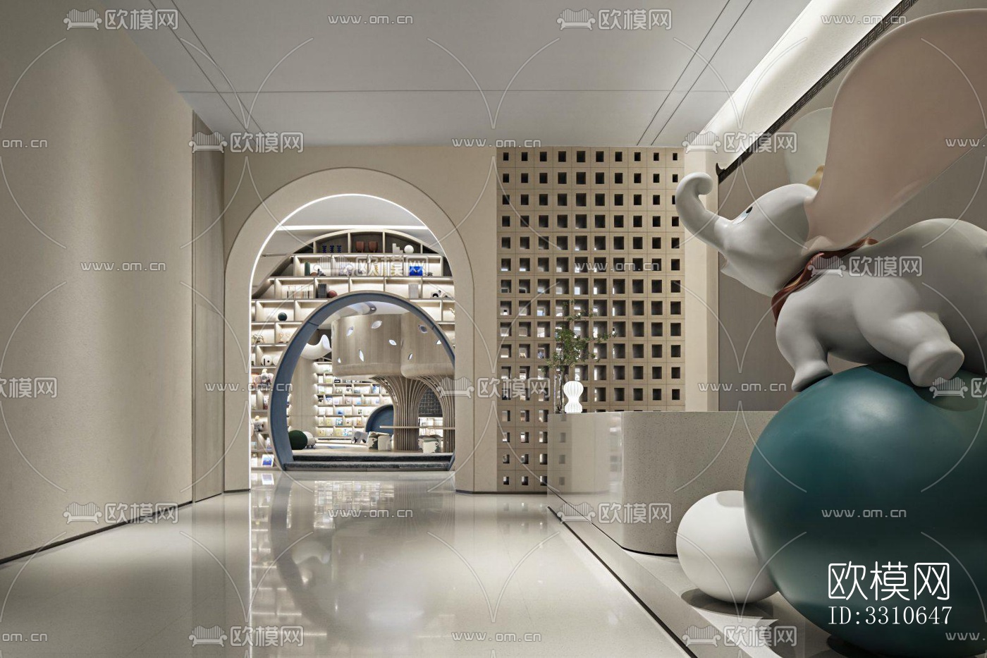 现代儿童游乐效果图下载（渲染图10）