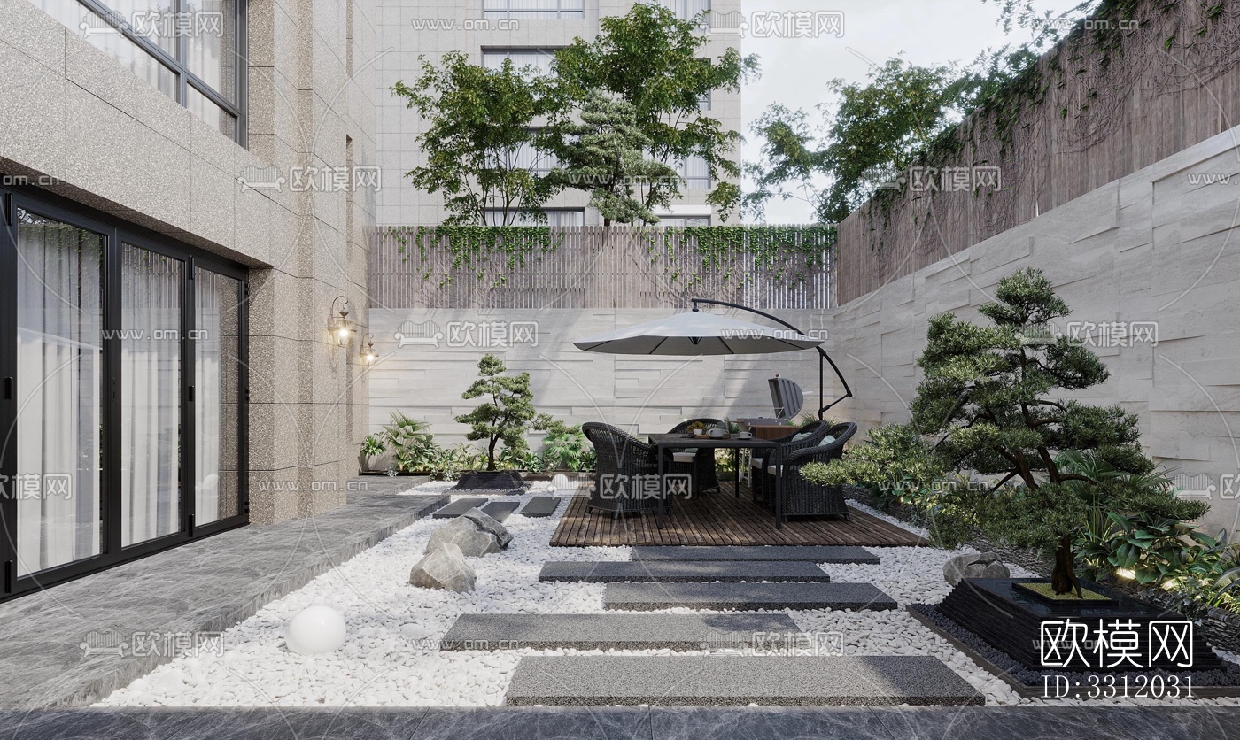 现代阳台花园效果图下载（渲染图5）