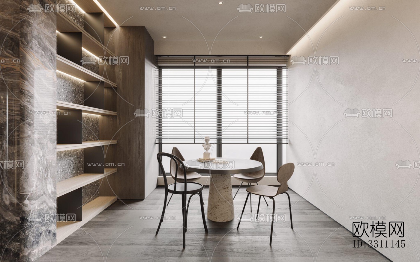 现代客餐厅效果图下载（渲染图5）