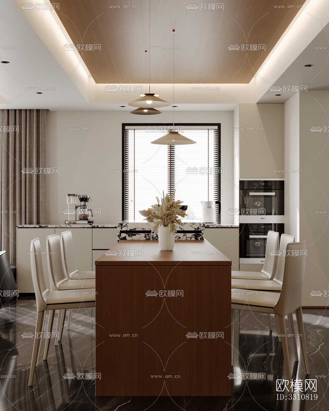 现代客餐厅效果图下载（渲染图5）