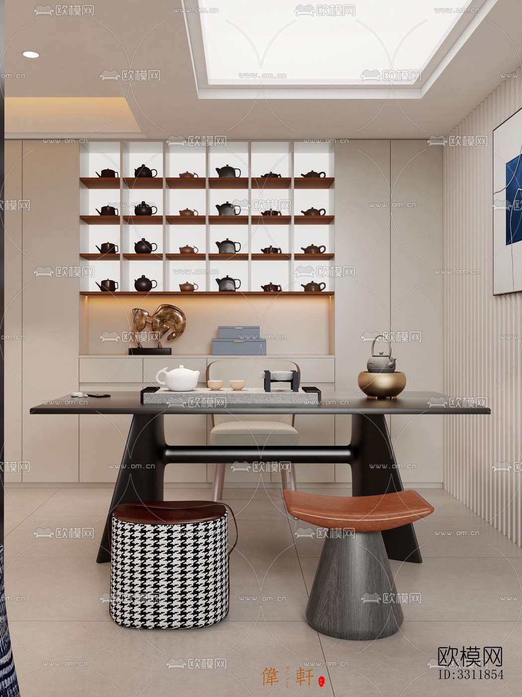 现代客餐厅效果图下载（渲染图5）