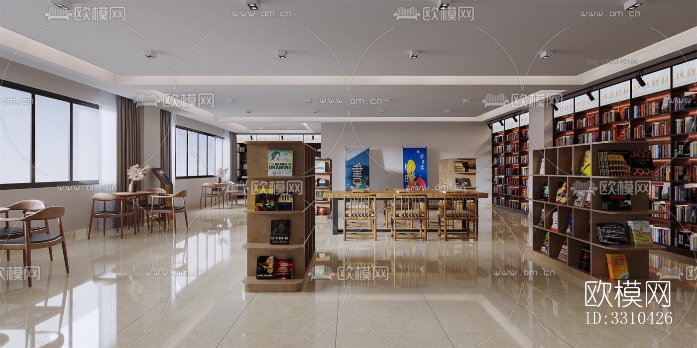 现代图书馆效果图下载（渲染图5）