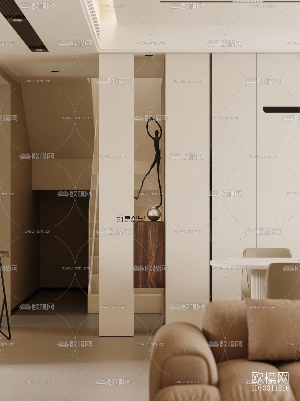 现代客餐厅效果图下载（渲染图8）