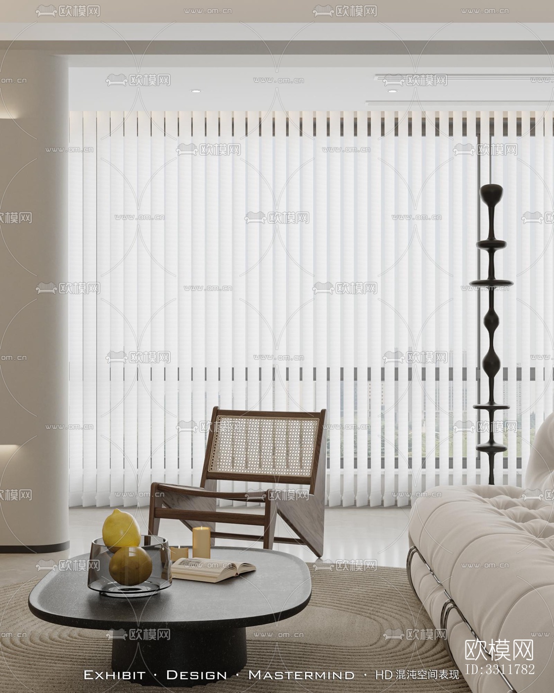 现代客餐厅效果图下载（渲染图3）