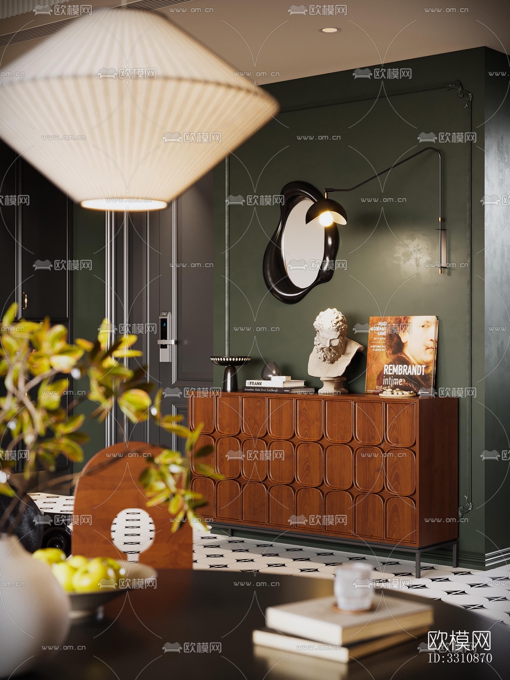 现代客餐厅效果图下载（渲染图5）