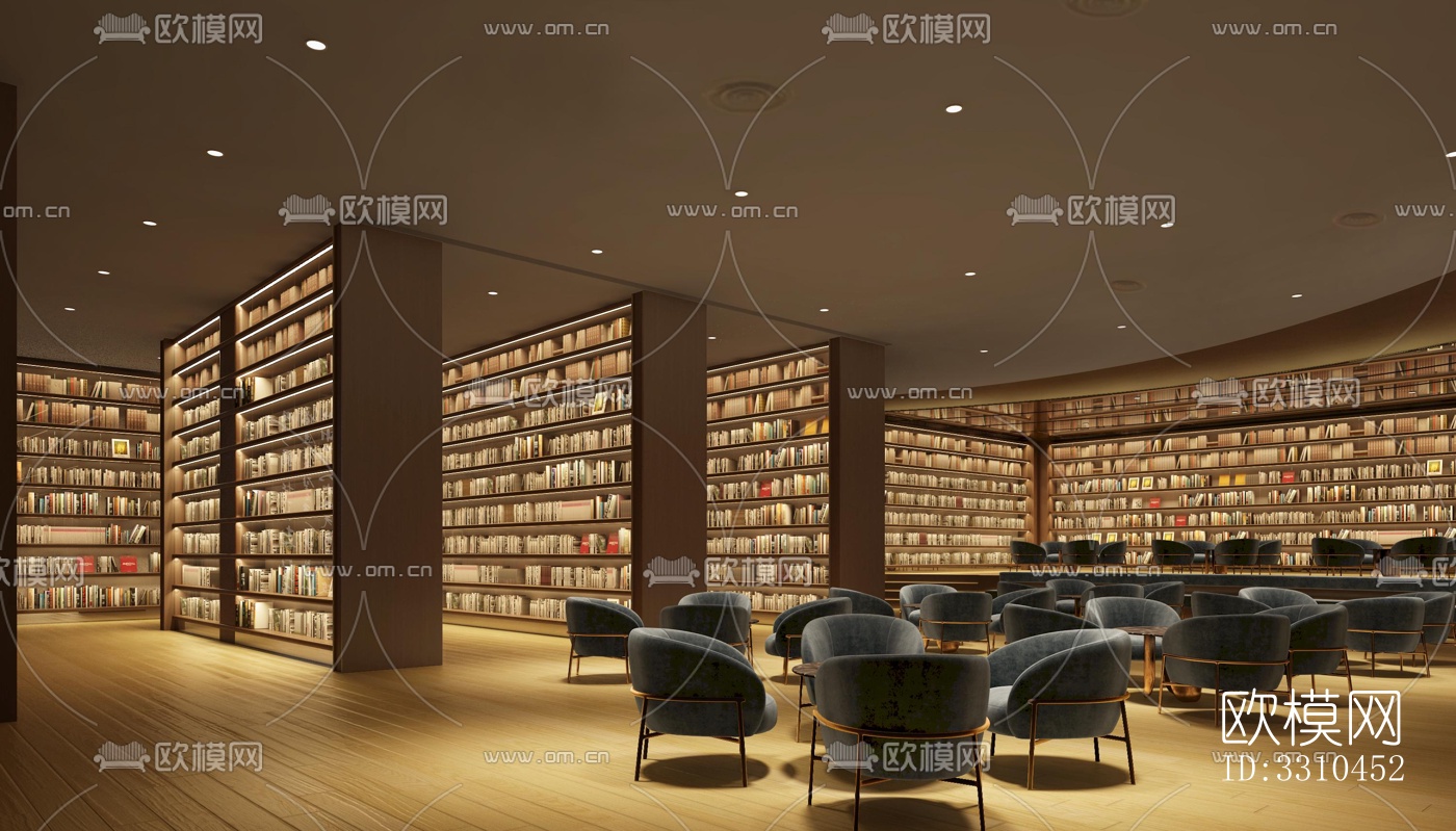 现代图书馆效果图下载（渲染图3）