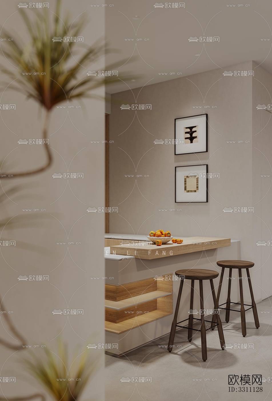 现代客餐厅效果图下载（渲染图5）