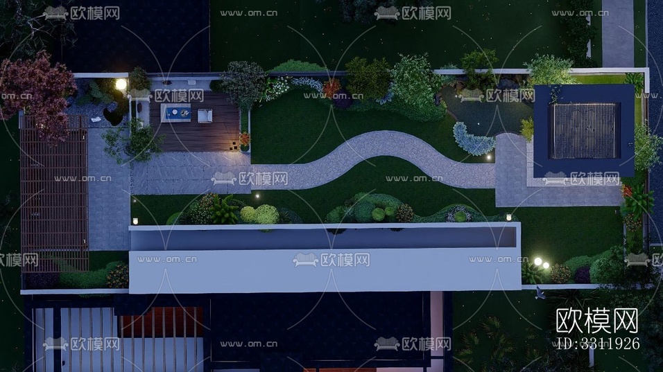中式陽臺花園效果圖下載(渲染圖4)
