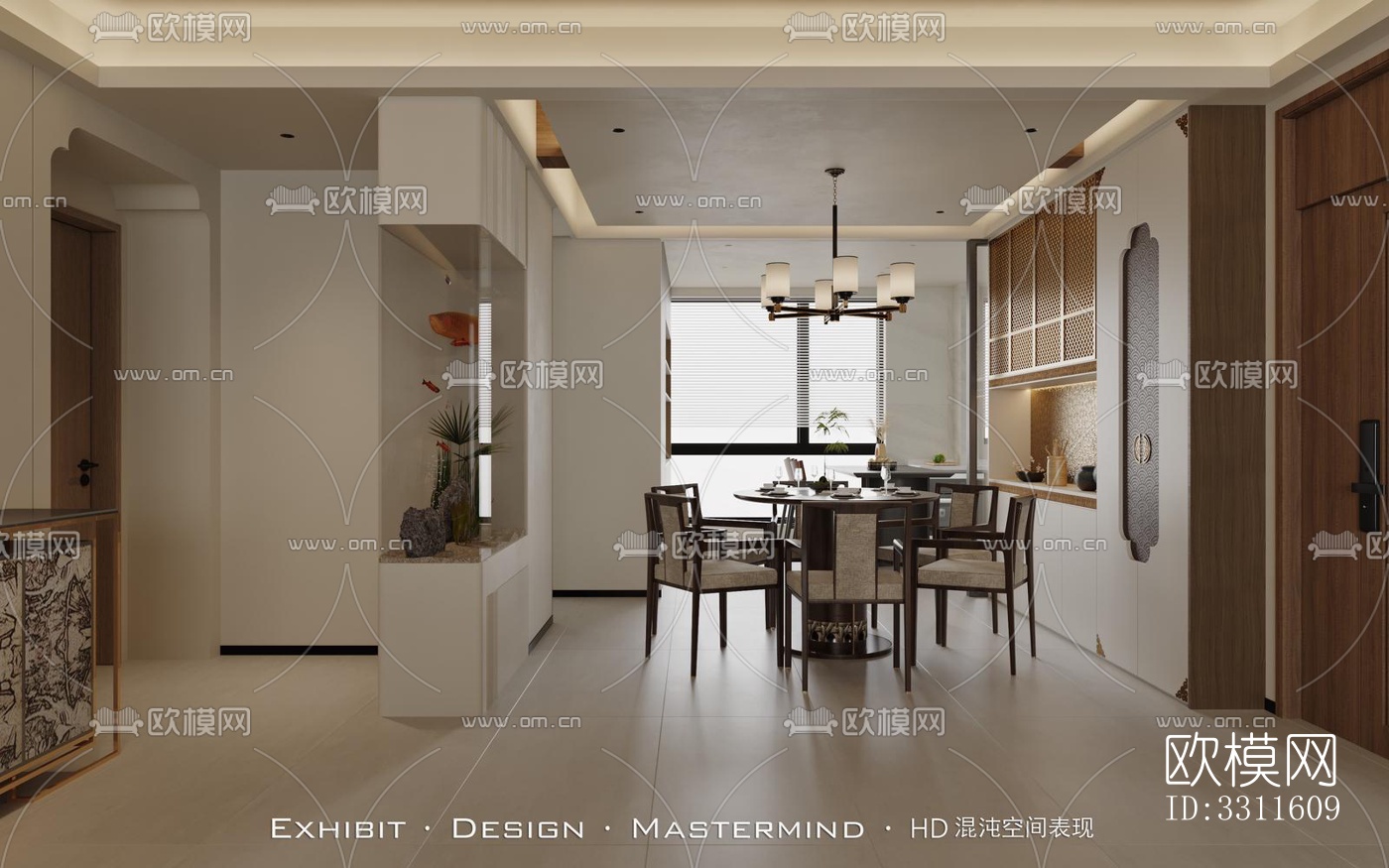 现代客餐厅效果图下载（渲染图10）