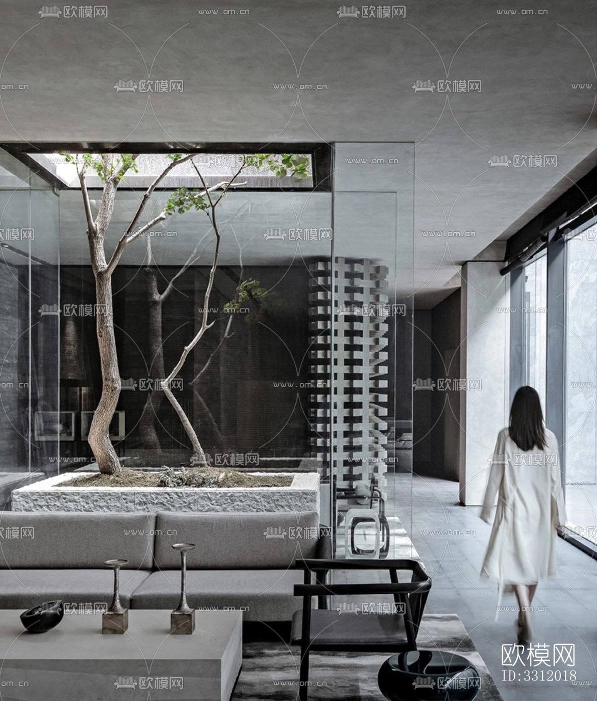 现代阳台花园效果图下载（渲染图1）