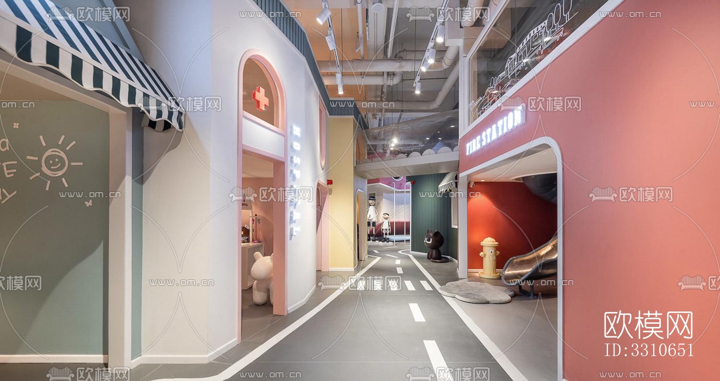 现代儿童游乐效果图下载（渲染图12）