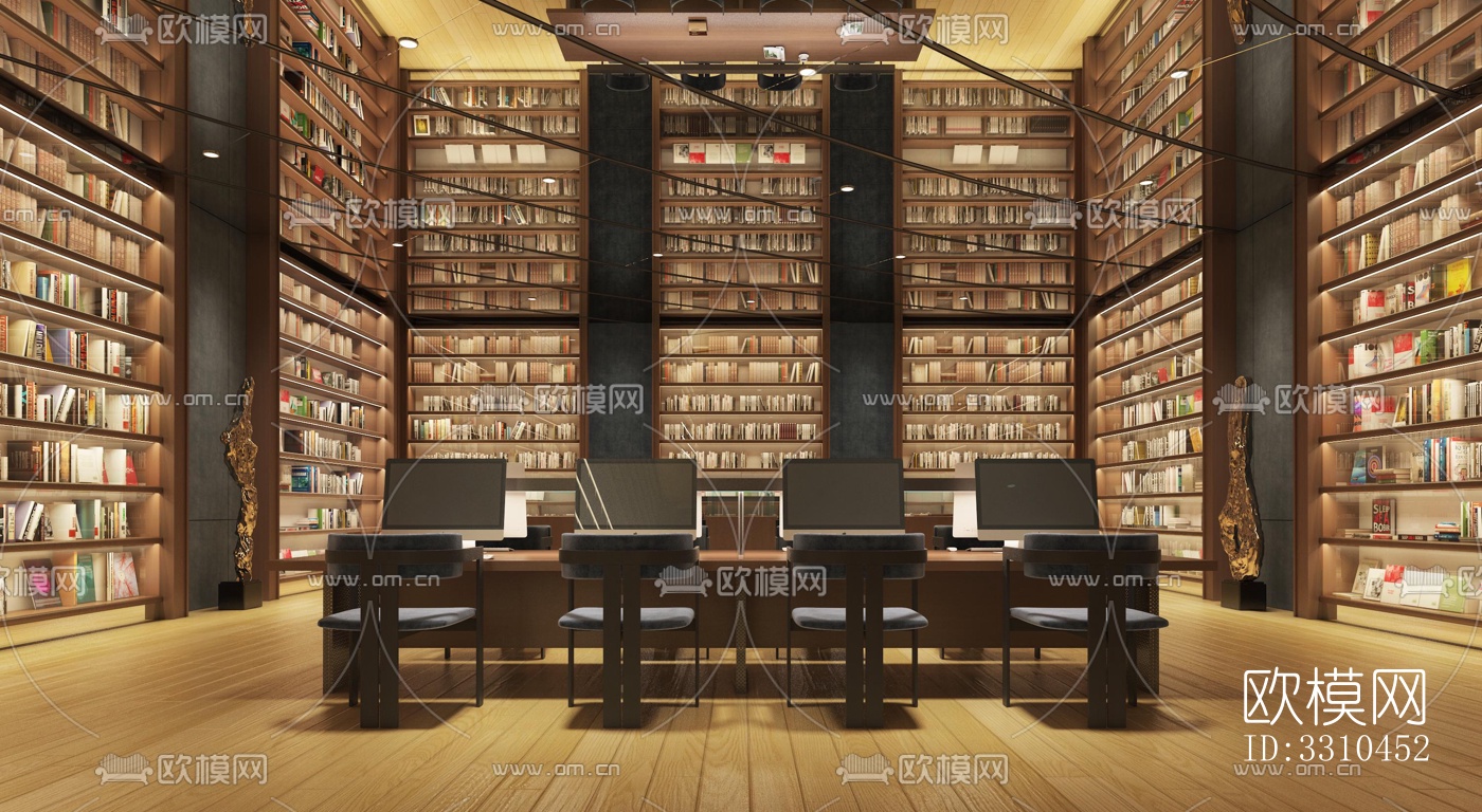 现代图书馆效果图下载（渲染图8）