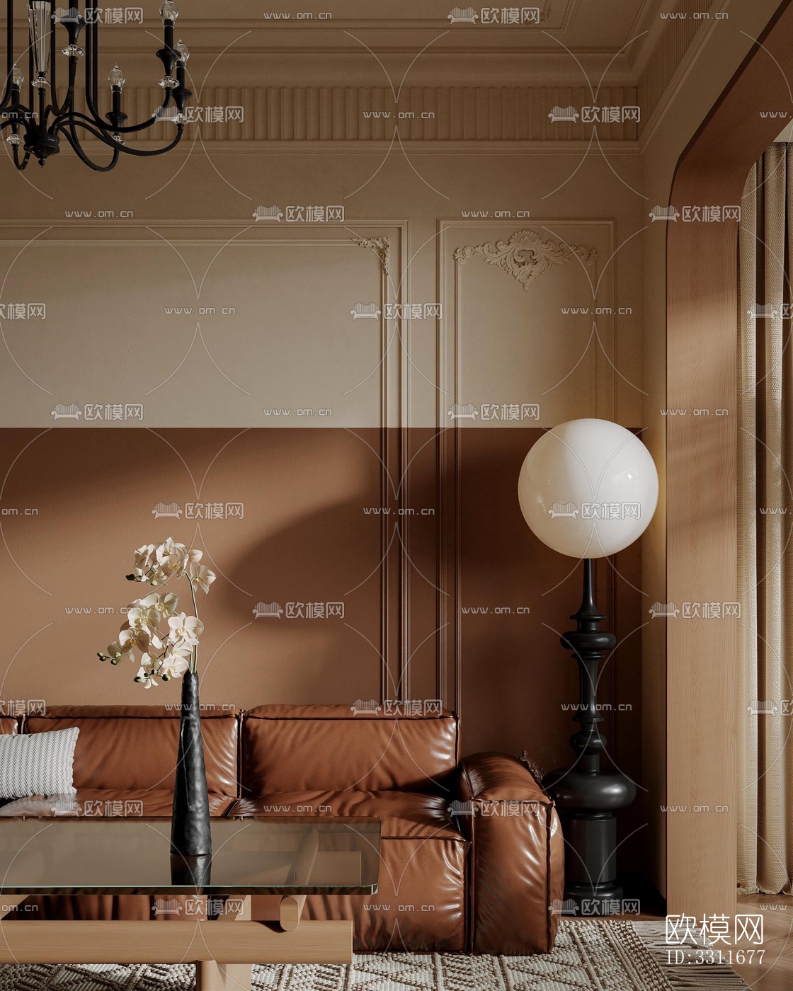 现代客餐厅效果图下载（渲染图2）