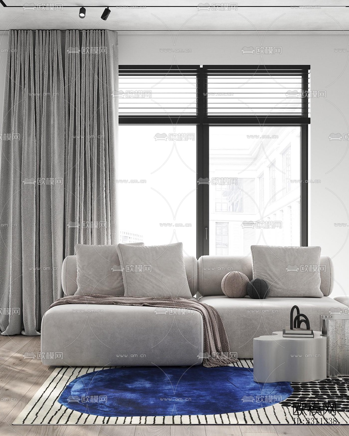 现代客餐厅效果图下载（渲染图5）