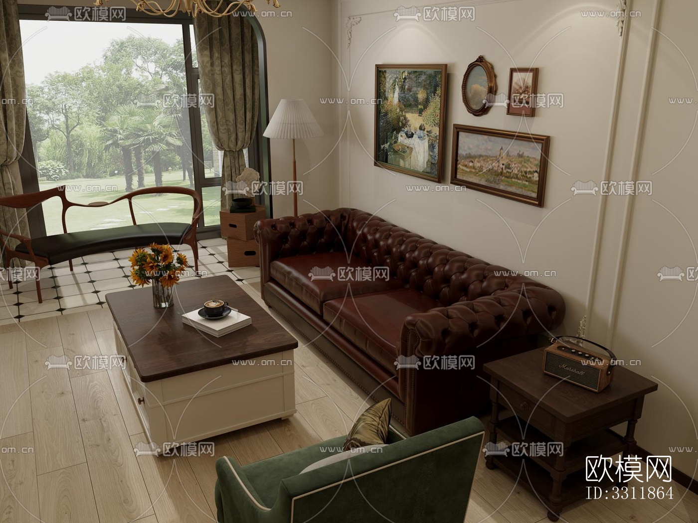 现代客餐厅效果图下载（渲染图4）