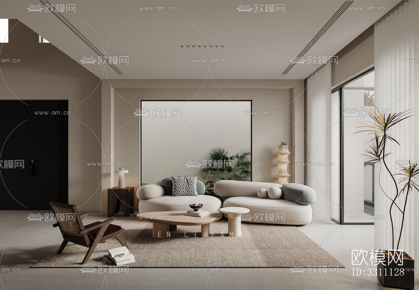 现代客餐厅效果图下载（渲染图8）