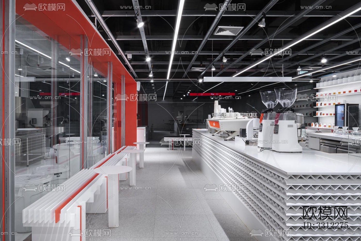 现代咖啡奶茶效果图下载（渲染图8）