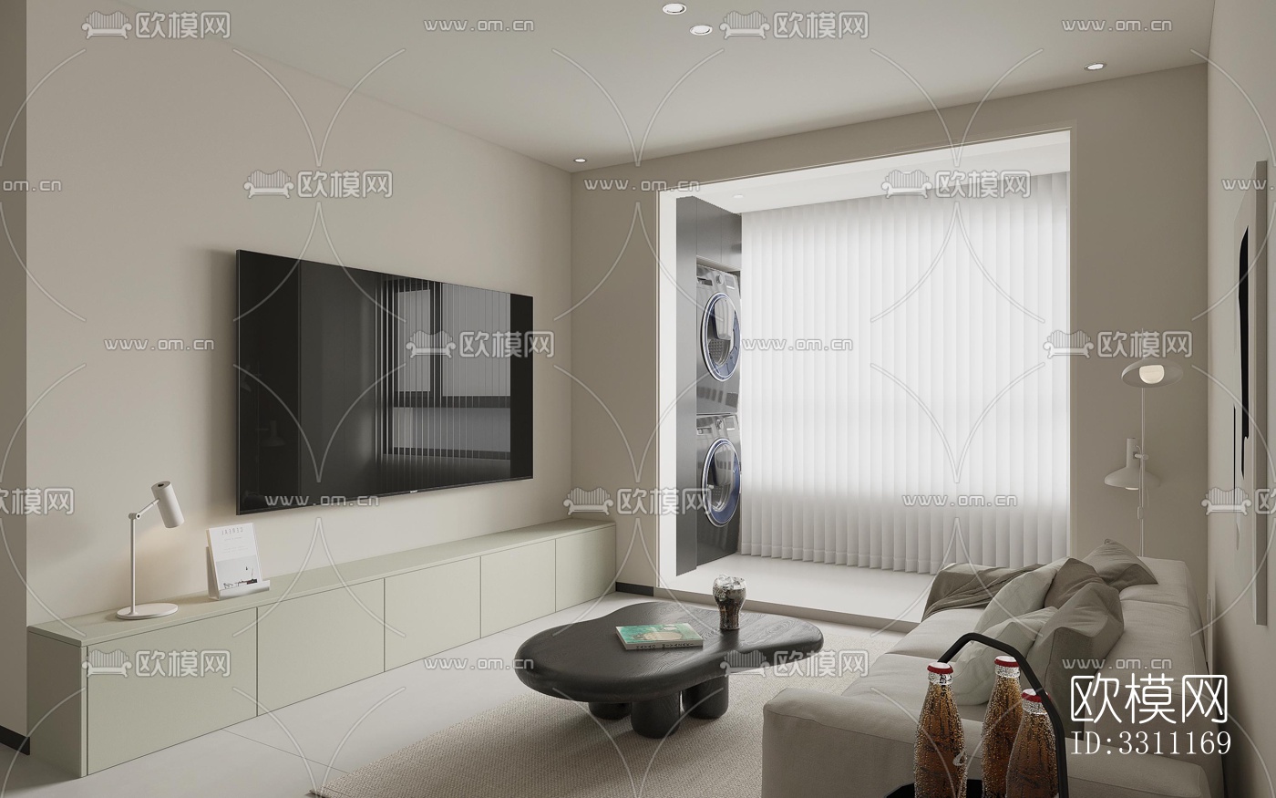 现代客餐厅效果图下载（渲染图6）