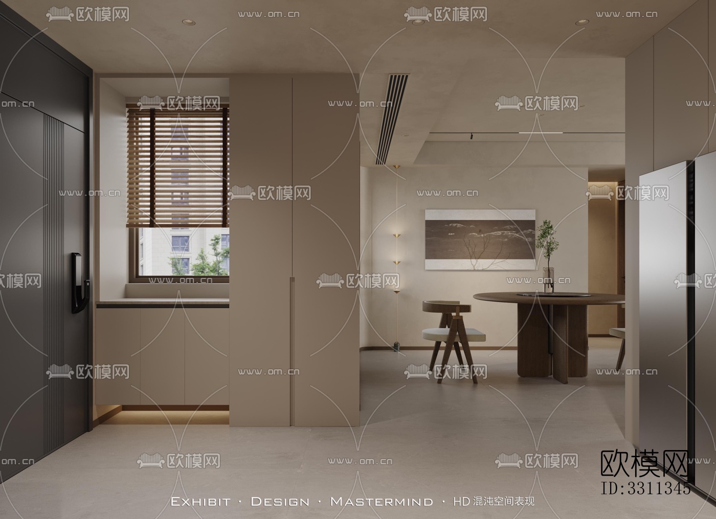 现代客餐厅效果图下载（渲染图5）