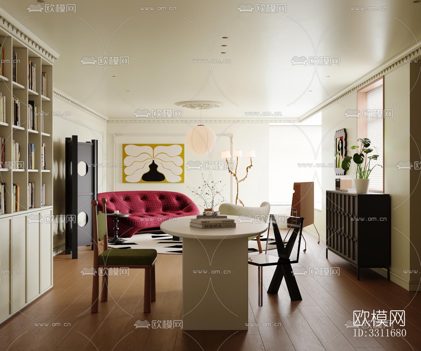 现代客餐厅效果图下载（渲染图5）