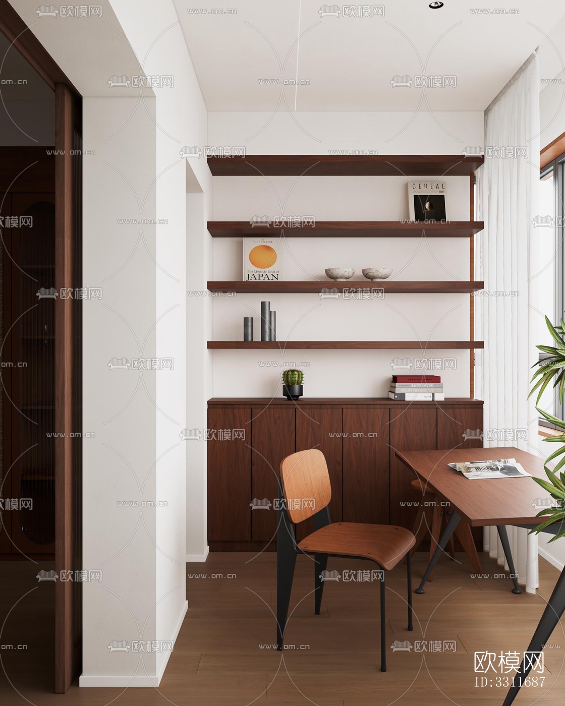 现代客餐厅效果图下载（渲染图3）