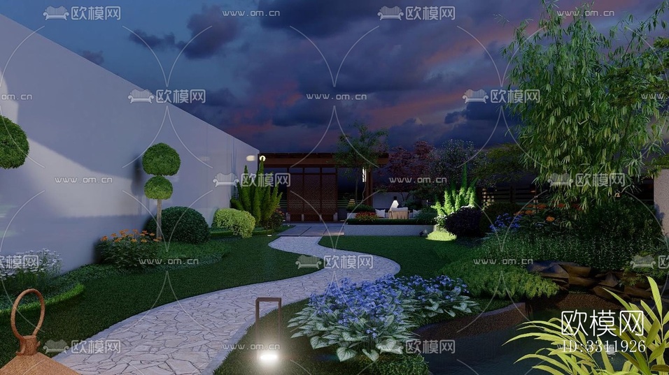 中式陽臺花園效果圖下載(渲染圖6)