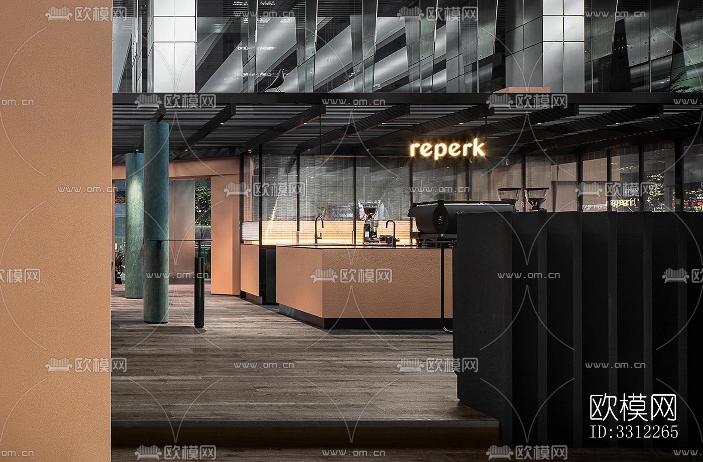 现代咖啡奶茶效果图下载（渲染图4）