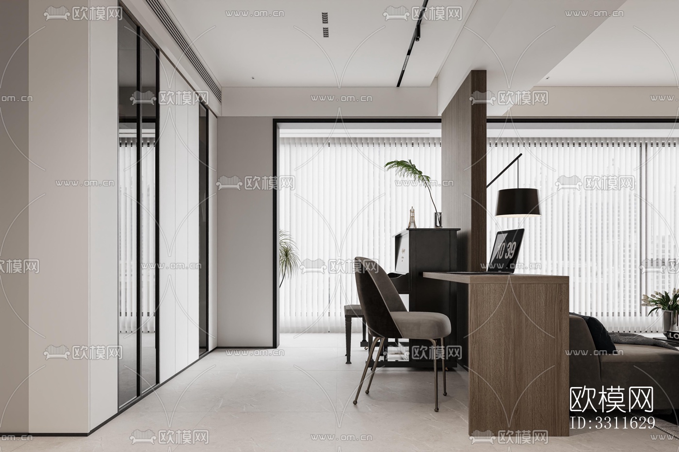 现代客餐厅效果图下载（渲染图1）