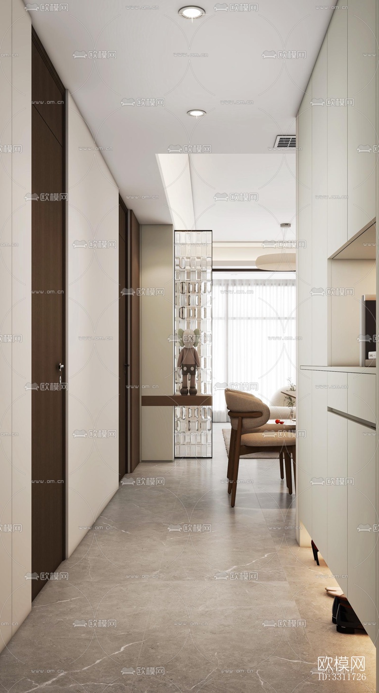 现代客餐厅效果图下载（渲染图1）