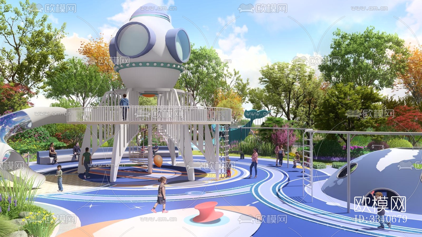 现代儿童游乐效果图下载（渲染图3）