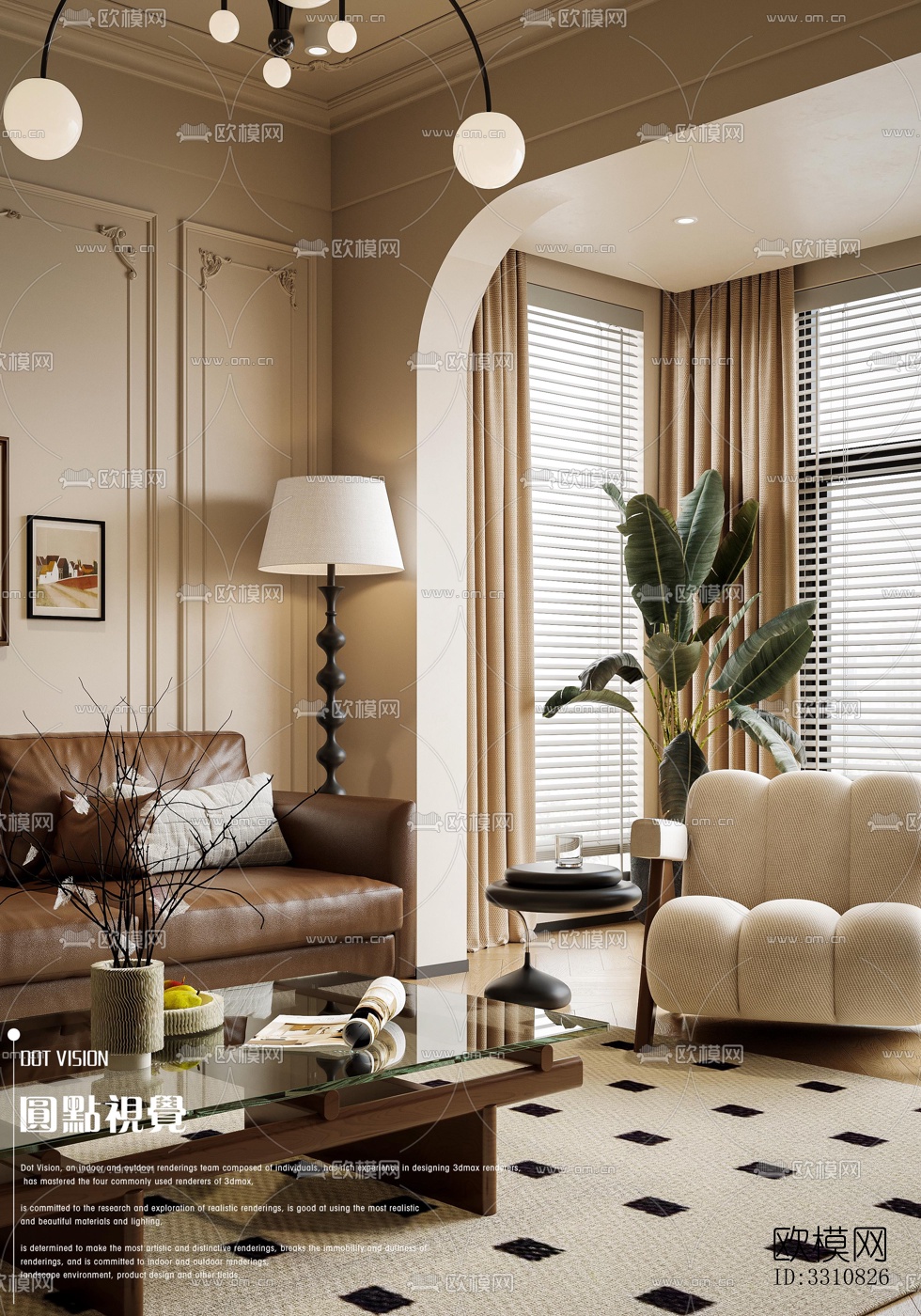 现代客餐厅效果图下载（渲染图5）