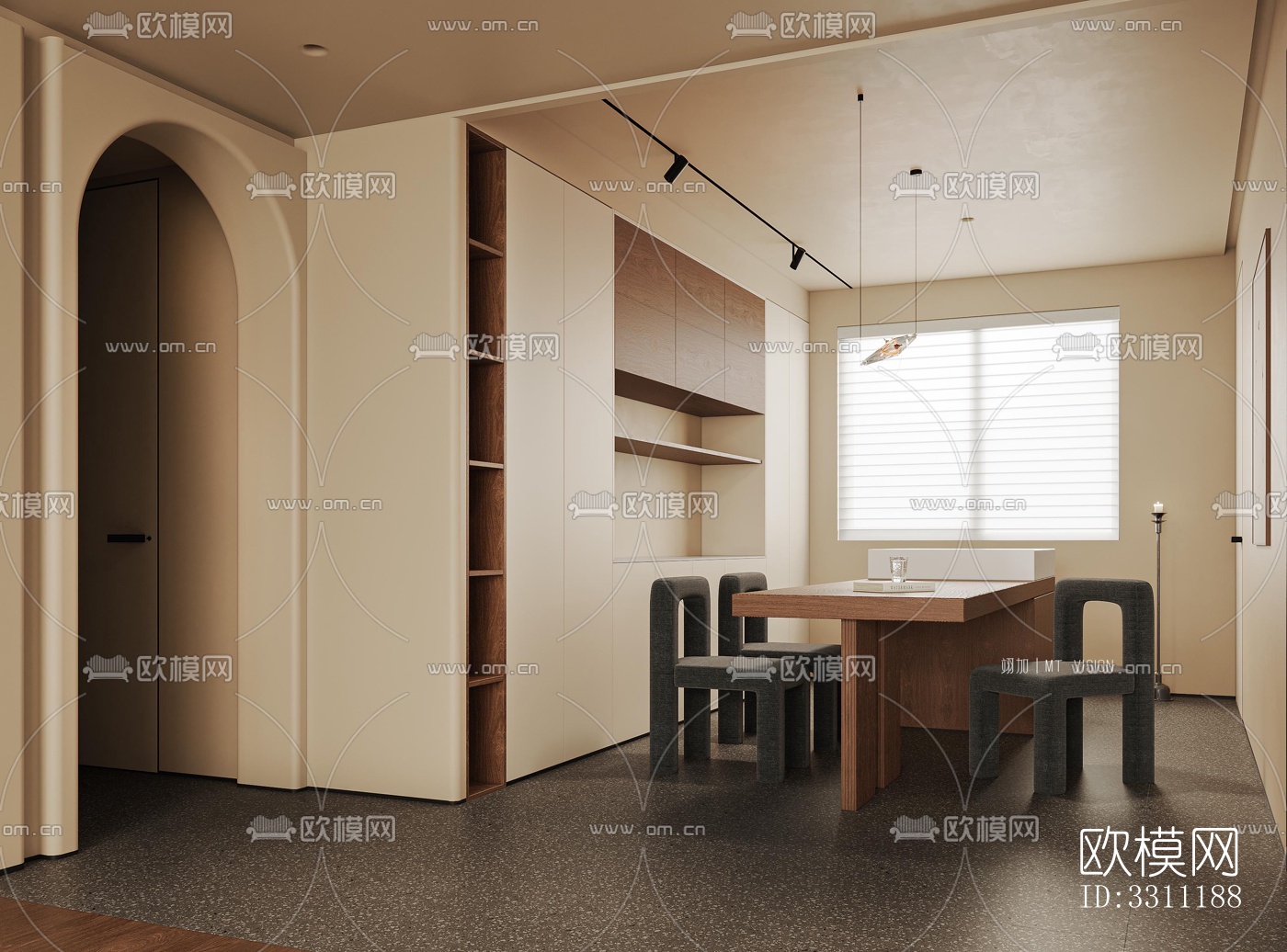 现代客餐厅效果图下载（渲染图3）