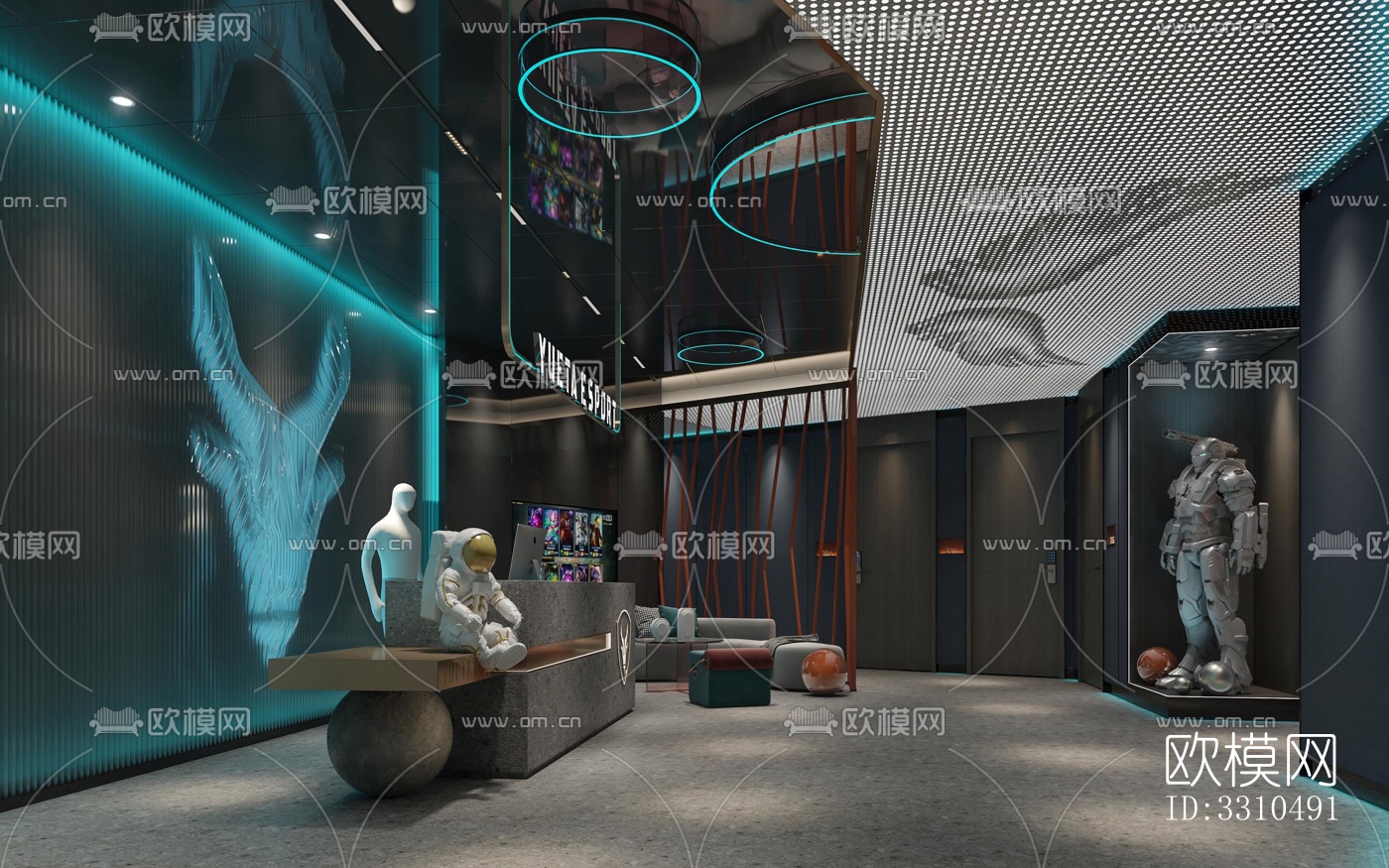 现代酒店民宿效果图下载（渲染图2）