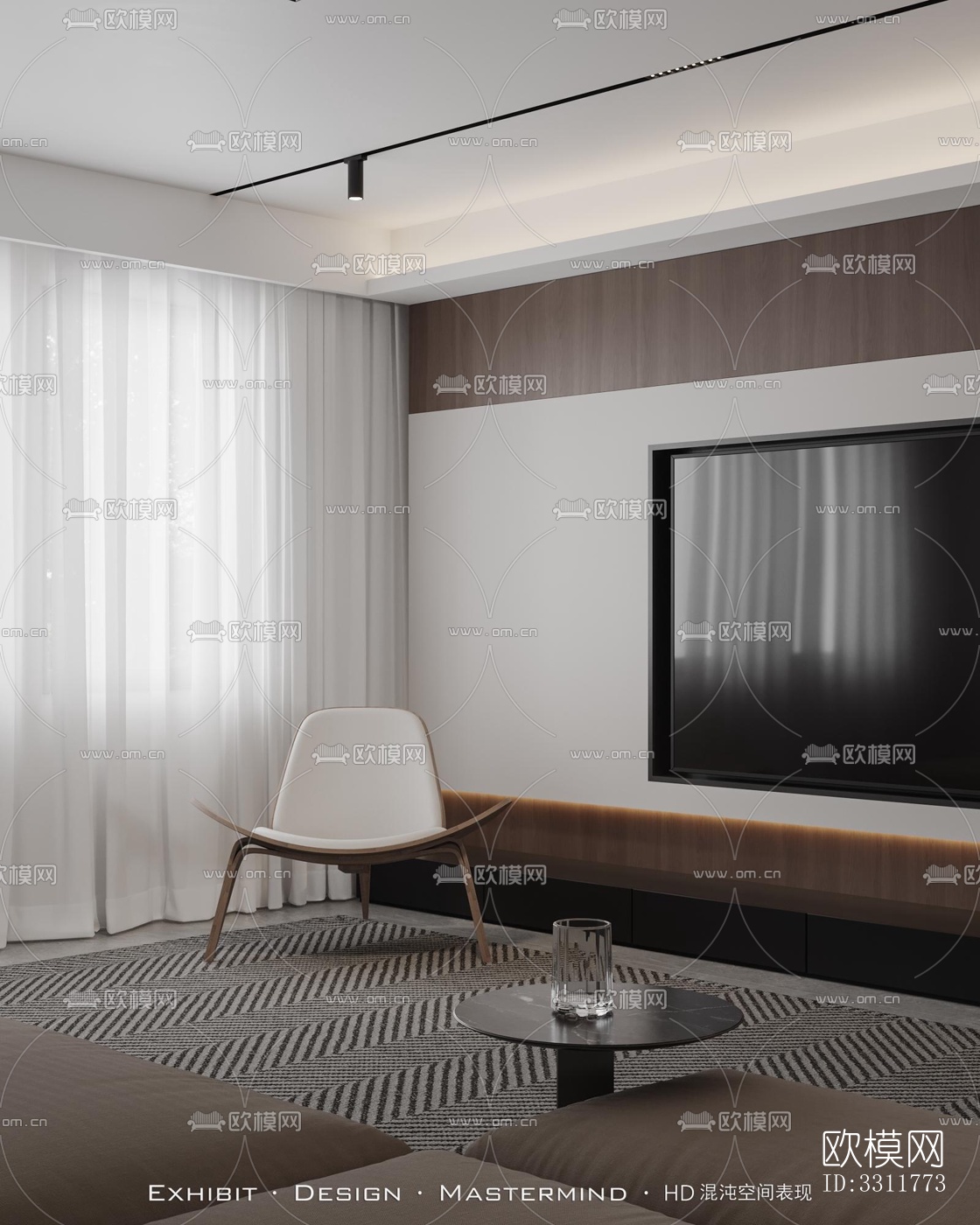 现代客餐厅效果图下载（渲染图2）