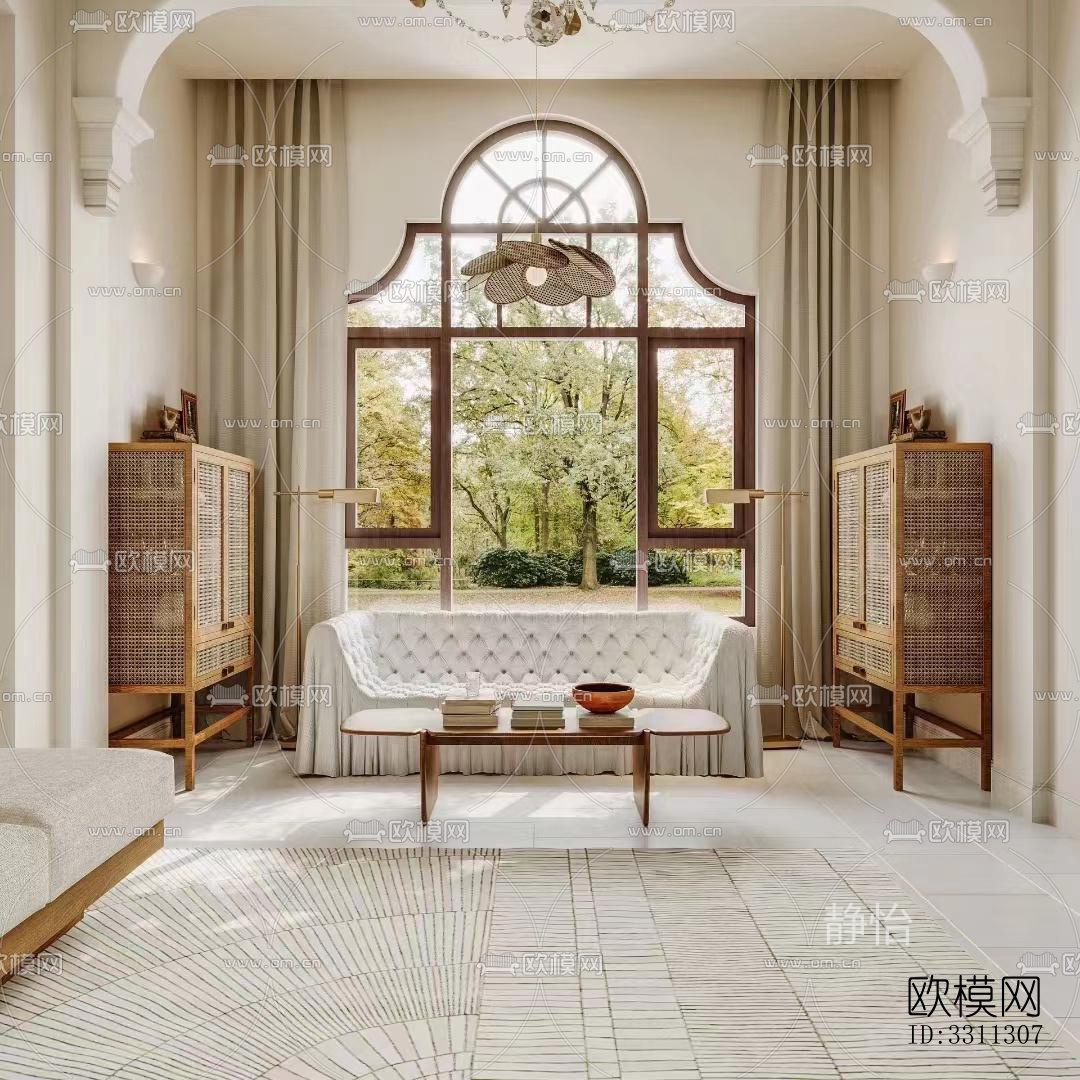 现代客餐厅效果图下载（渲染图2）