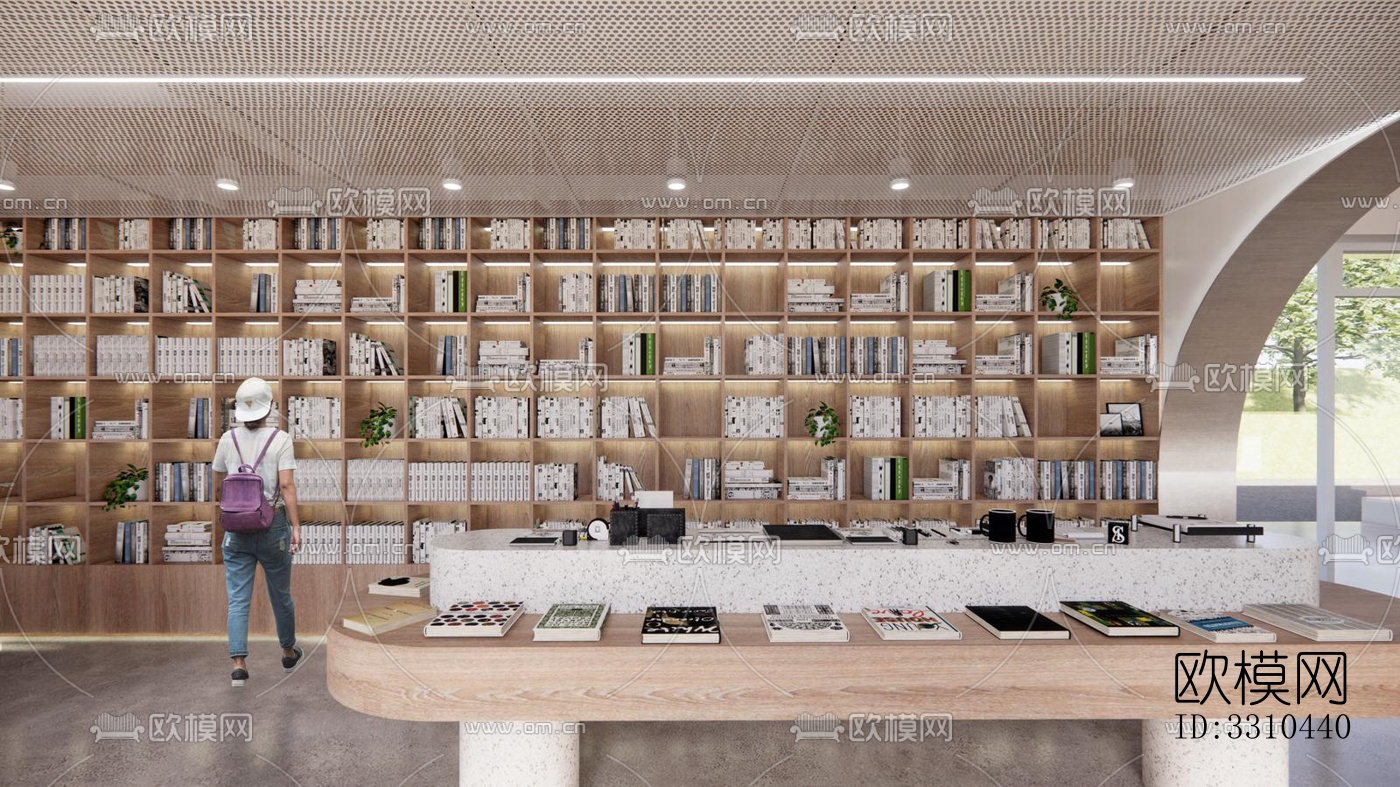 现代图书馆效果图下载（渲染图4）