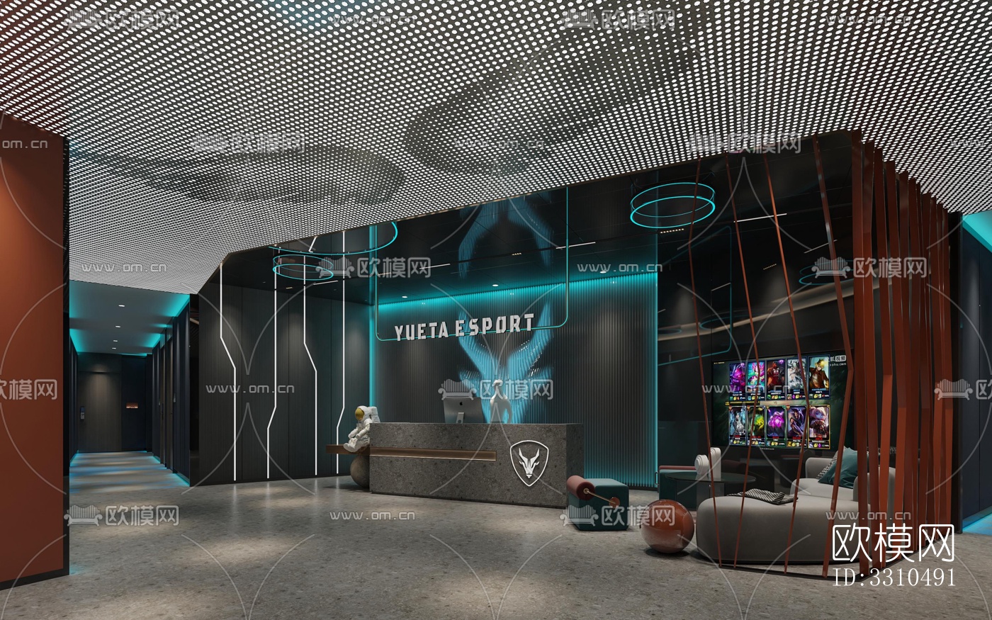 现代酒店民宿效果图下载（渲染图1）