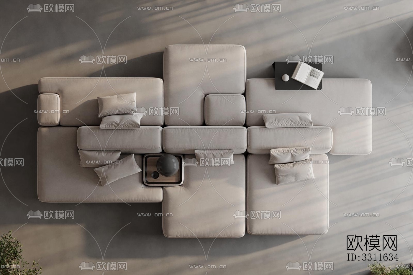 现代客餐厅效果图下载（渲染图2）