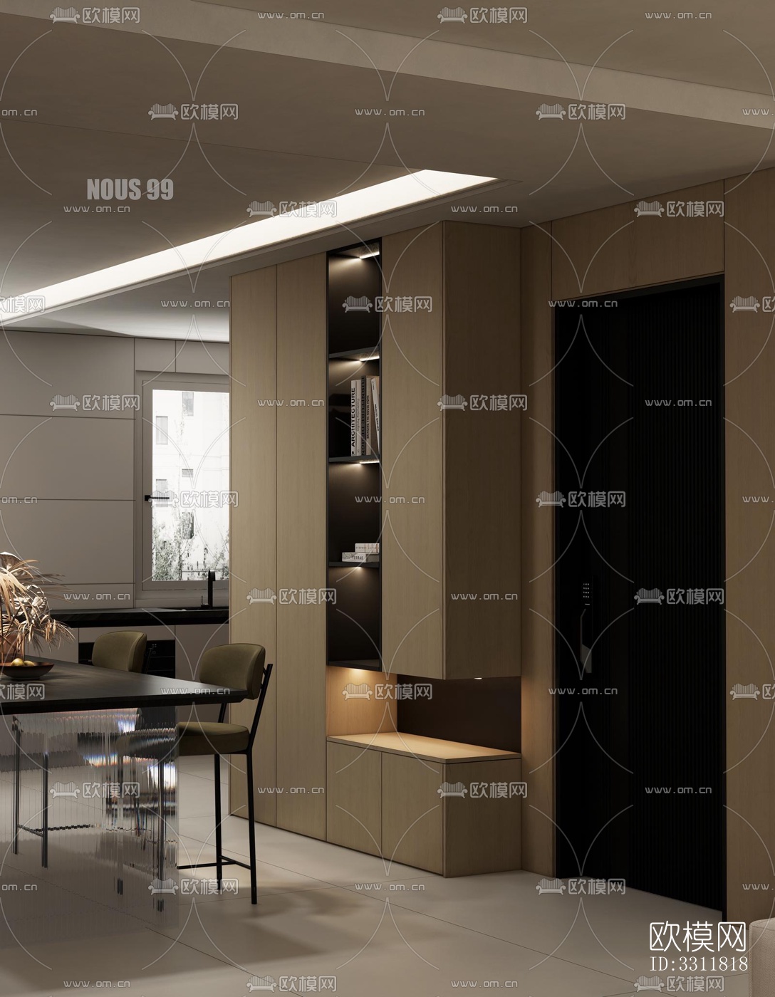 现代客餐厅效果图下载（渲染图4）