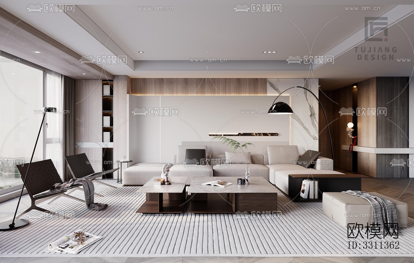 现代客餐厅效果图下载（渲染图8）