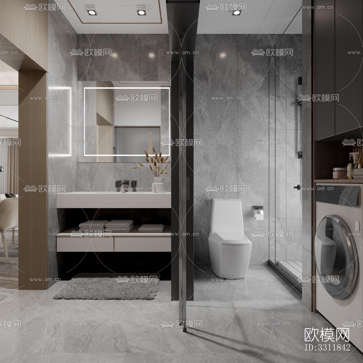 现代客餐厅效果图下载（渲染图8）