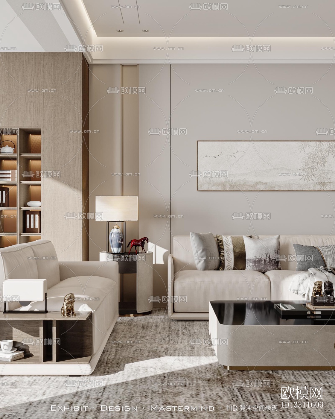 现代客餐厅效果图下载（渲染图2）