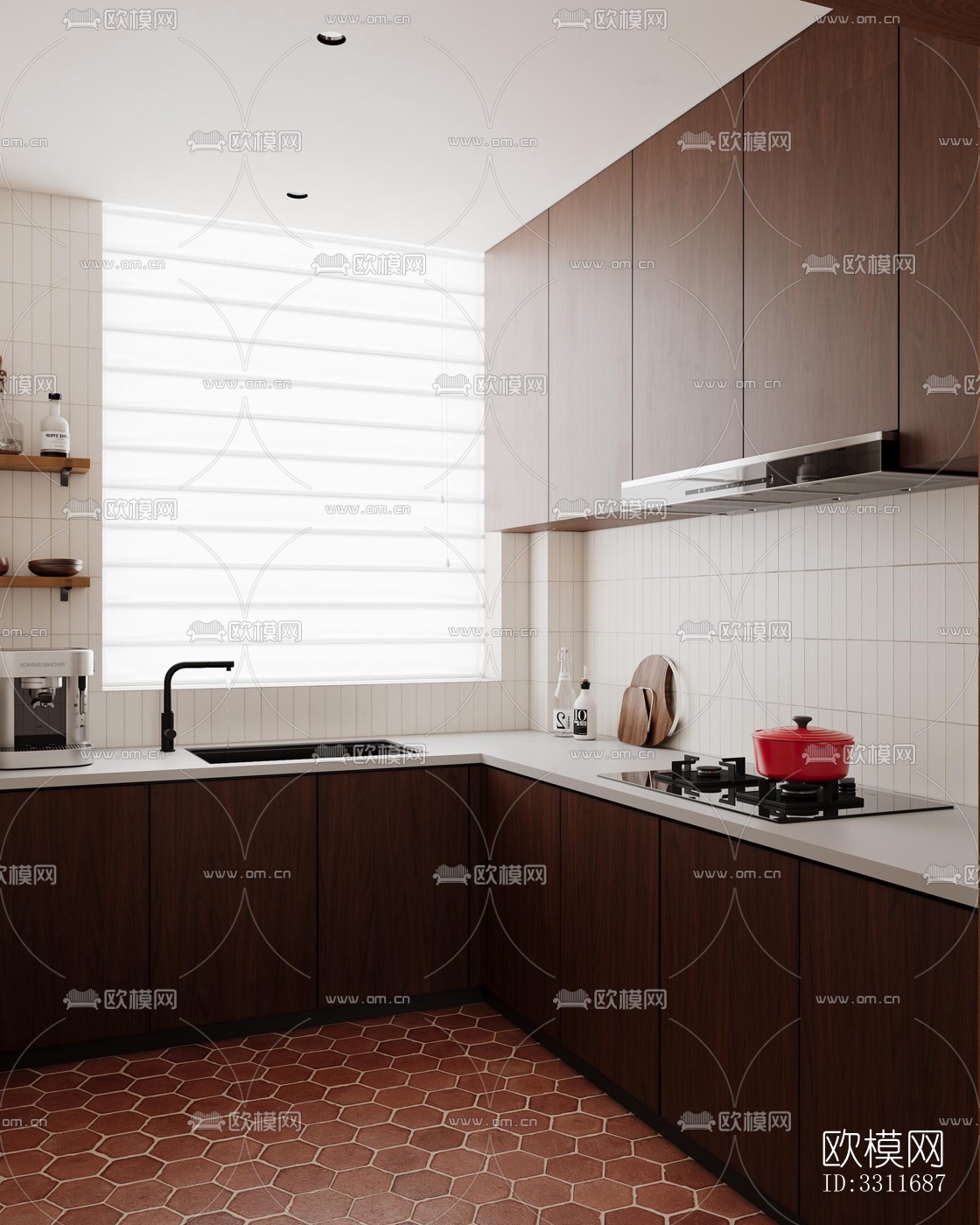 现代客餐厅效果图下载（渲染图4）