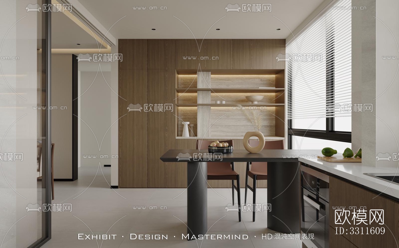 现代客餐厅效果图下载（渲染图11）