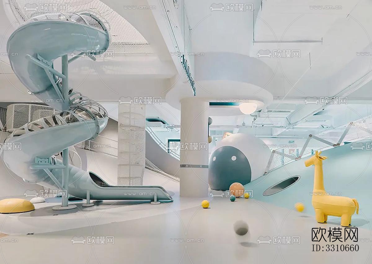 现代儿童游乐效果图下载（渲染图6）