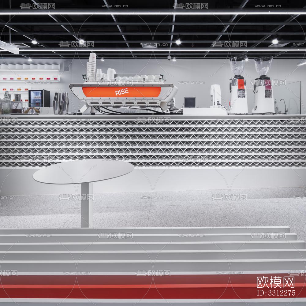 现代咖啡奶茶效果图下载（渲染图6）