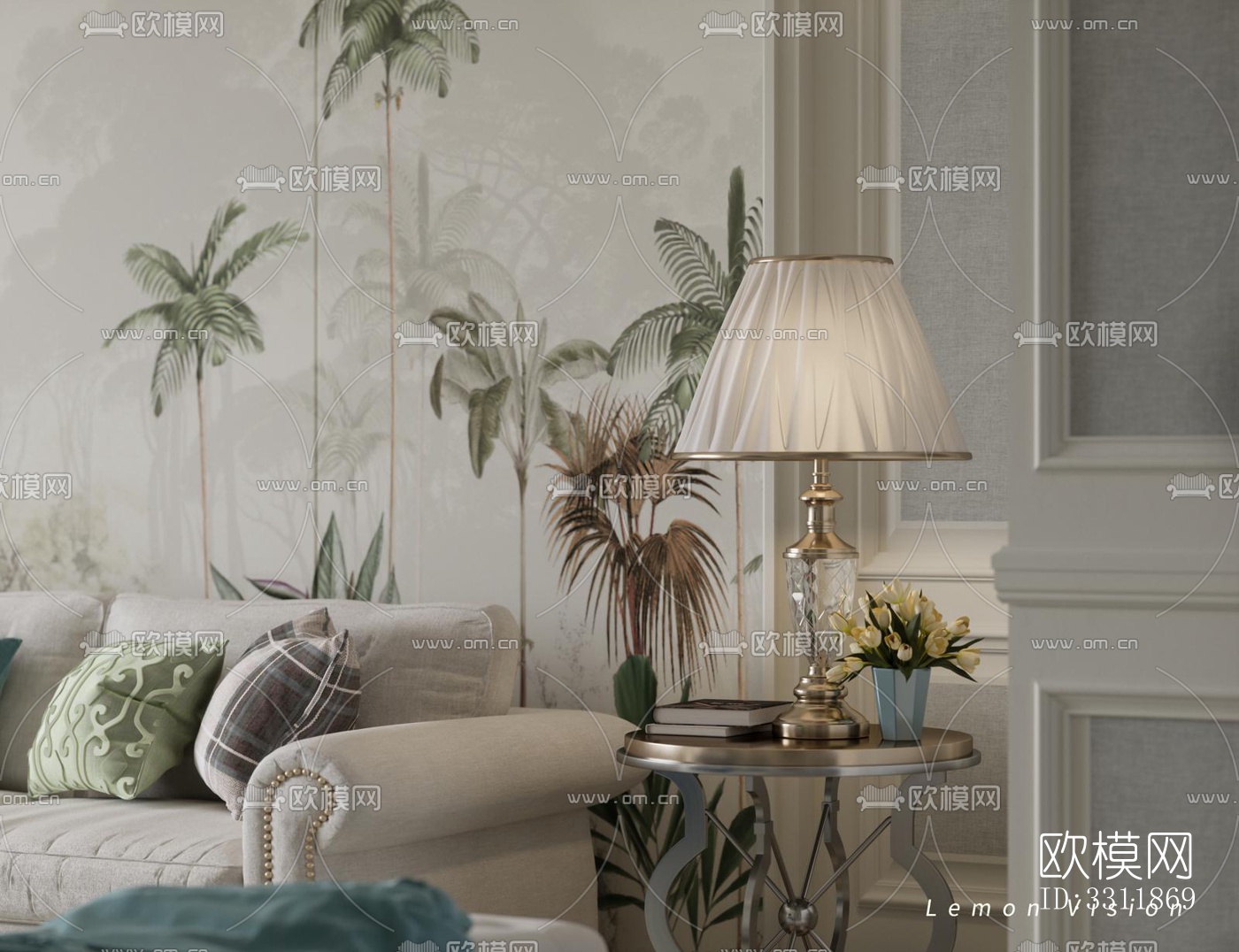 现代客餐厅效果图下载（渲染图5）