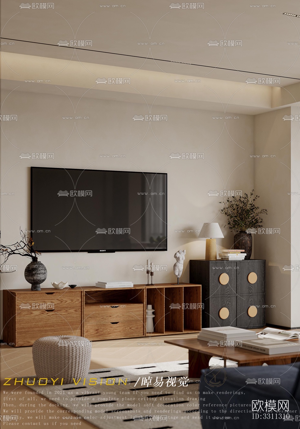 现代客餐厅效果图下载（渲染图5）